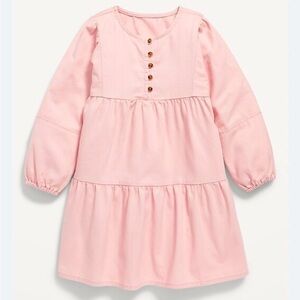 Long-Sleeve Tiered Button-Front Dress for Toddler Girls Size 3t